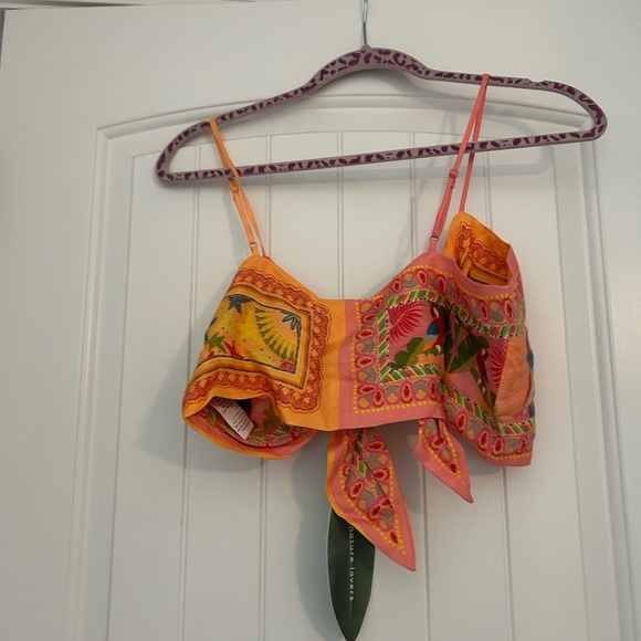 NWT FARM rio Mixed Scarves Bandanna Top Size Medium - Picture 10 of 10